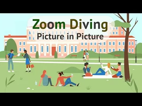 Zoom Diving: Picture Chain gameplay screenshot showing layered images