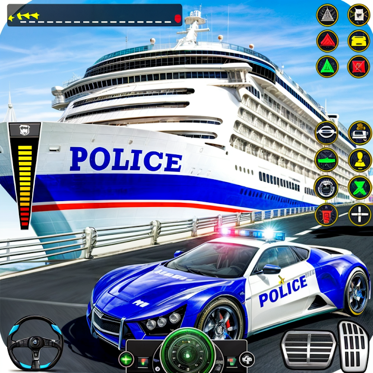 Police Muscle Car Cargo Plane Screenshot 2