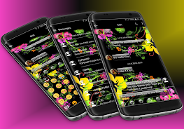 SMS Messages Glass BlackFlower Скриншот 0