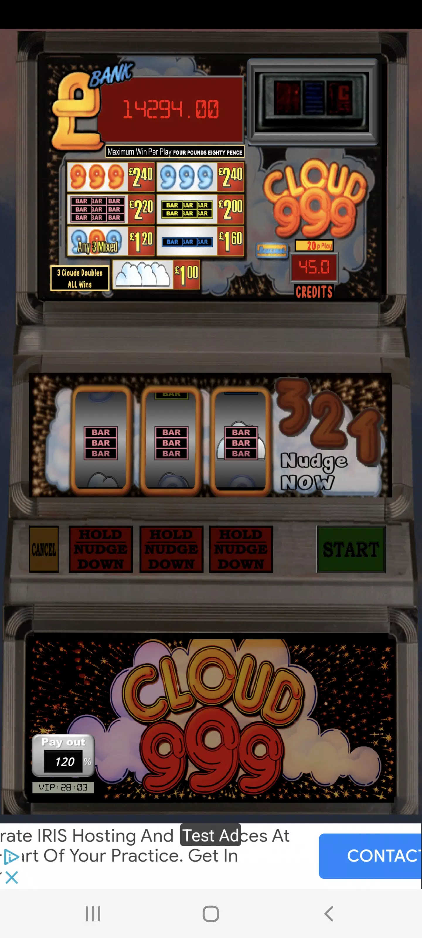 Cloud 999 UK Multi Stake Slot Screenshot 3