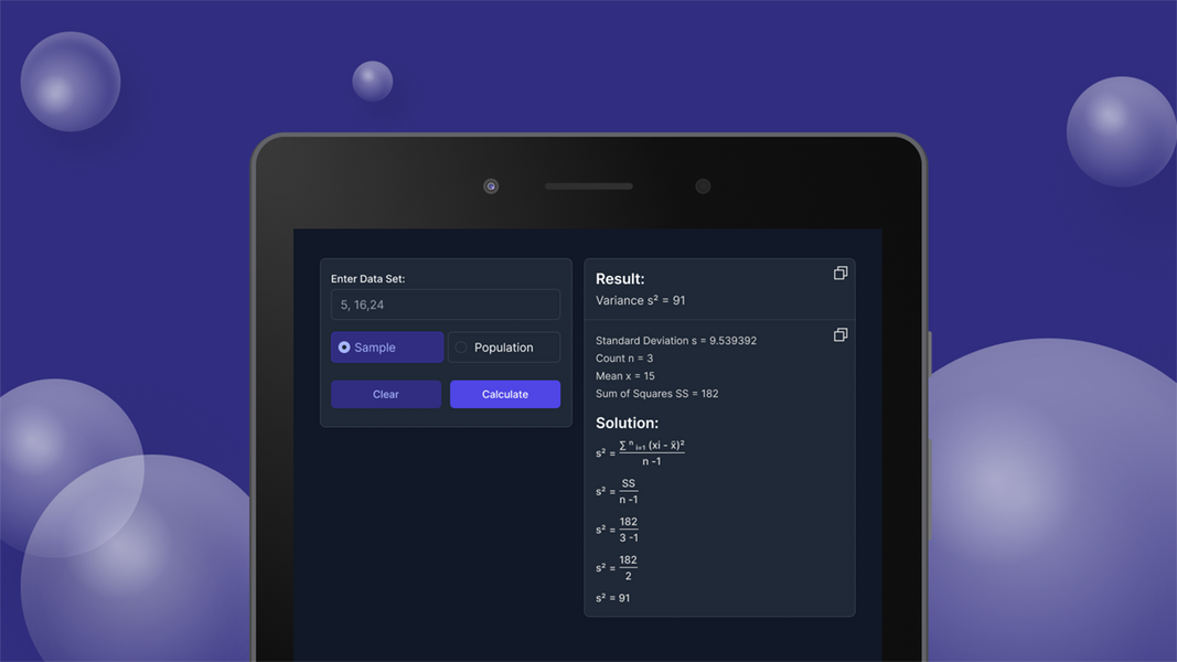 Variance Calculator 螢幕截圖 0