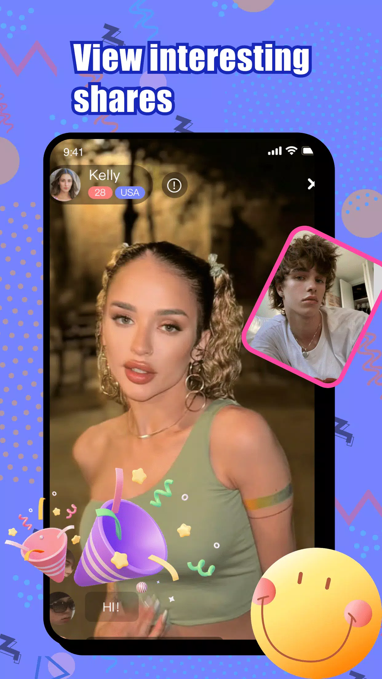 Wonk - live video chat Ảnh chụp màn hình 1