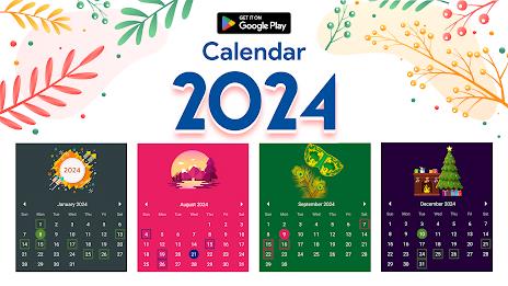 Calendar 2024 :Diary, Holidays スクリーンショット 0