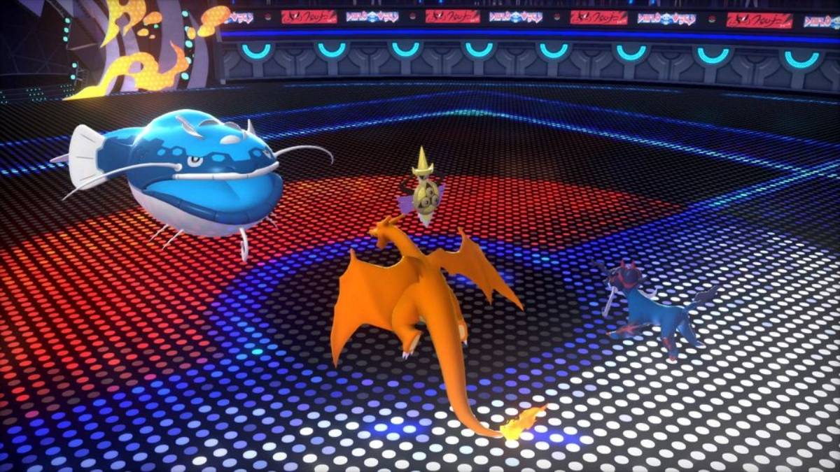 Een Pokemon Champions -strijd met een Charizard en Samurott