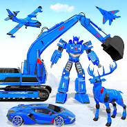 Snow Excavator Robot Car Games Schermafbeelding 0