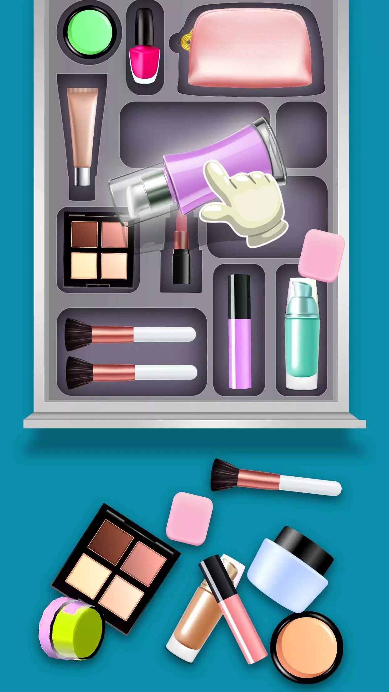 Fill the Makeup Organizer Game स्क्रीनशॉट 1