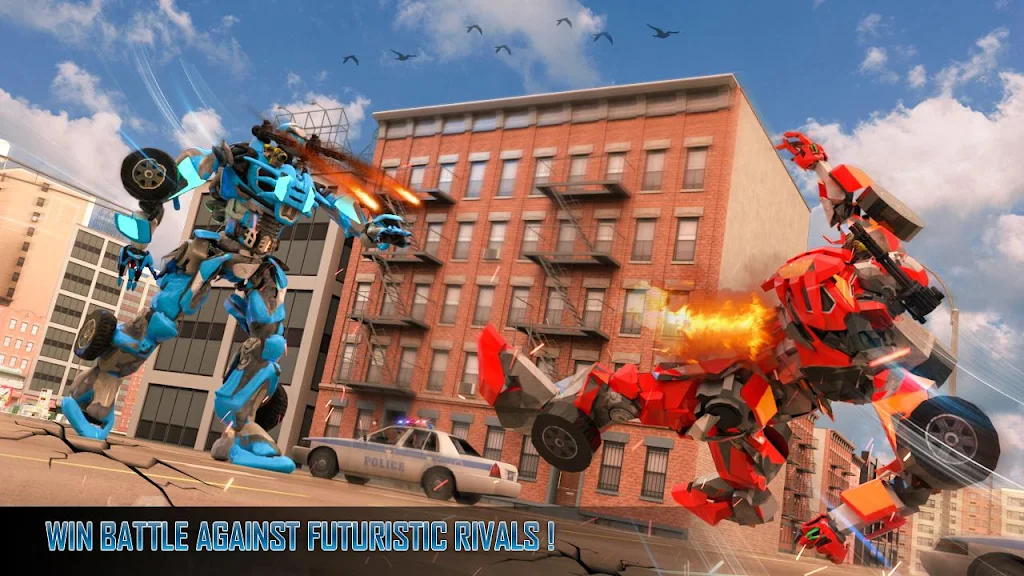 Police Air Jet Multi Robot Shooting Game Zrzut ekranu 0