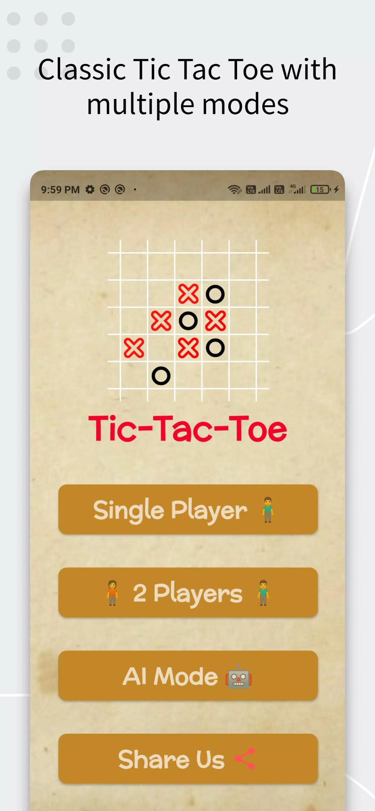 Tic Tac Toe AI Game Capture d'écran 0